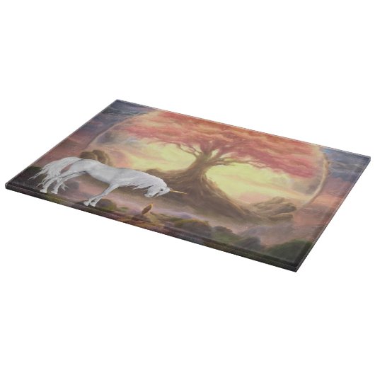 Dekoratives Glassschneidebrett 38 cm x 28 cm Schneidebrett (Ecke)