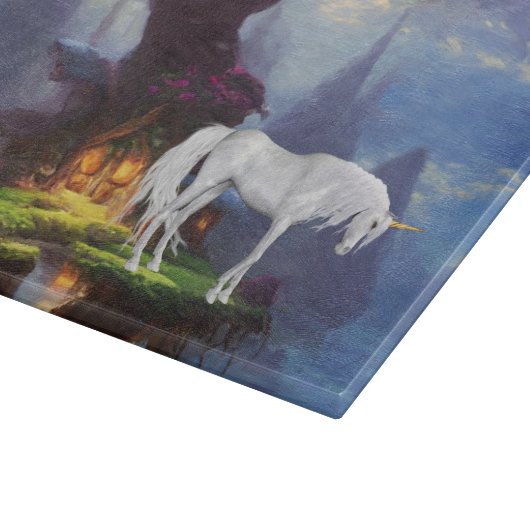 Dekoratives Glassschneidebrett 38 cm x 28 cm Schneidebrett (Ecke)