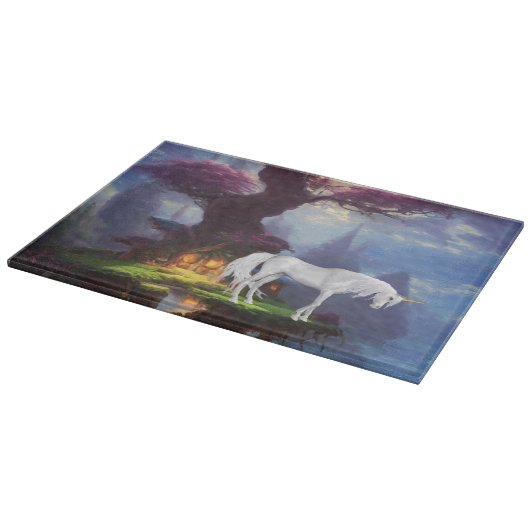 Dekoratives Glassschneidebrett 38 cm x 28 cm Schneidebrett (Ecke)