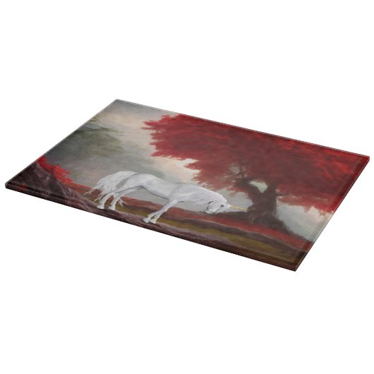 Dekoratives Glassschneidebrett 38 cm x 28 cm Schneidebrett (Ecke)