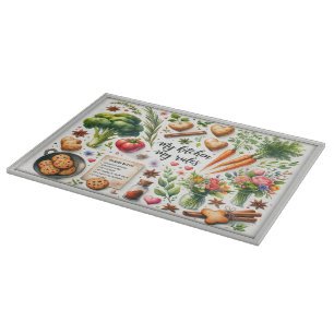 Dekoratives Glassschneidebrett 38 cm x 28 cm Schneidebrett