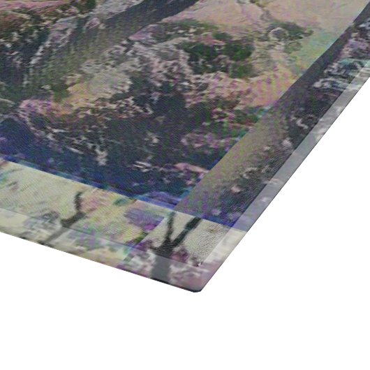 Dekoratives Glassschneidebrett 38 cm x 28 cm Schneidebrett (Ecke)