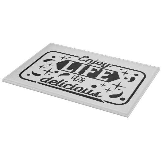 Dekoratives Glassschneidebrett 38 cm x 28 cm Schneidebrett (Ecke)