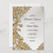 Dekoratives Gold-Brautparty Einladung (Vorderseite)