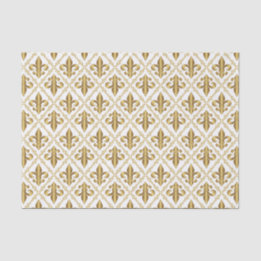 Dekoratives Gold Fleur-de-Lis-Muster Seidenpapier