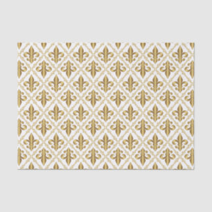 Dekoratives Gold Fleur-de-Lis-Muster Seidenpapier
