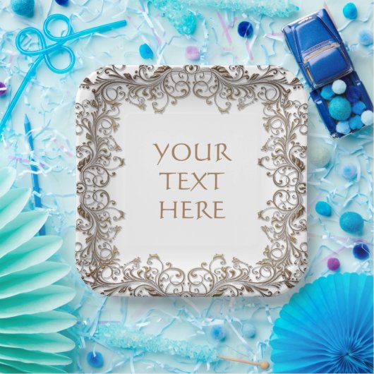 Dekoratives Gold gestalten Pappteller (Party)