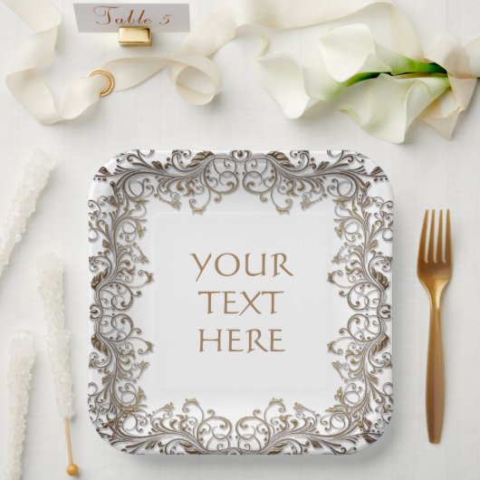 Dekoratives Gold gestalten Pappteller (Hochzeit)