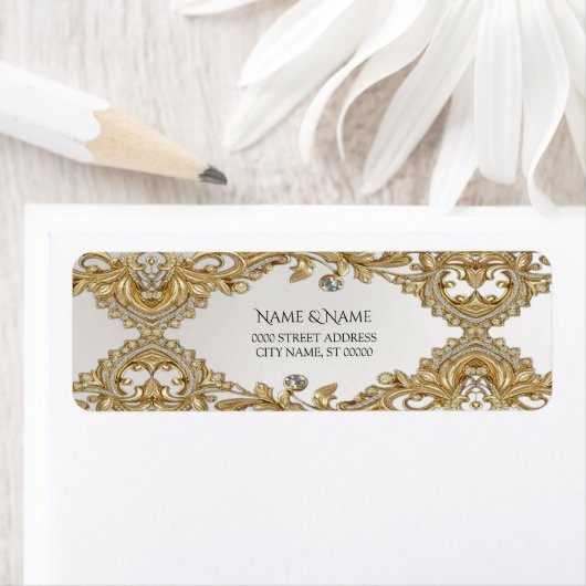 Dekoratives Gold-Rücksendeadresse-Label (Insitu)