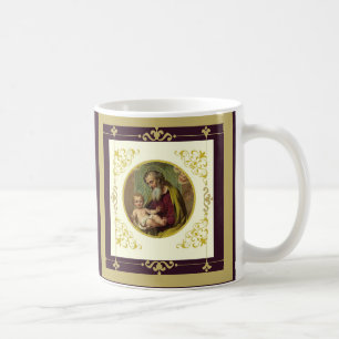 Dekoratives Gold St- Josephu. Kinderjesuss Kaffeetasse