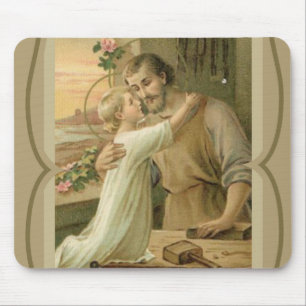 Dekoratives Gold St- Josephu. Kinderjesuss Mousepad