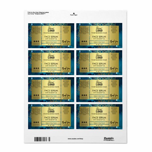 Dekoratives Gold und Blauer Gesichtseryum (Vorne)