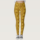 Dekoratives Gold- und BraunDamaskusmuster Leggings (Vorderseite)