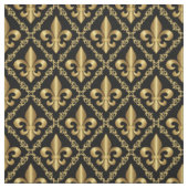 Dekoratives goldenes Fleur-de-Lis-Muster Stoff (Muster)