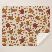 Dekoratives goldenes Herbst-Blätter auf Sherpadecke (Vorderseite (Horizontal))