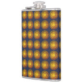 Dekoratives goldenes Sonnensymbol Flachmann (Links)