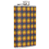 Dekoratives goldenes Sonnensymbol Flachmann (Rechts)