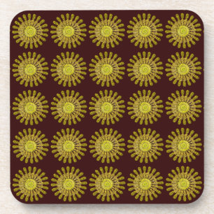 Dekoratives goldenes Sonnensymbol Getränkeuntersetzer