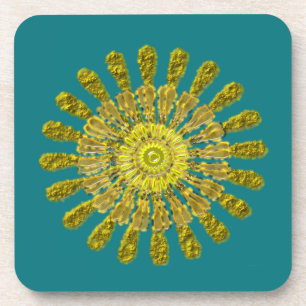 Dekoratives goldenes Sonnensymbol Getränkeuntersetzer