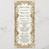 Dekoratives Goldhochzeitsprogramm für weiße Blume Programm (Vorderseite)