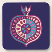 Dekoratives Granatapfel Getränkeuntersetzer (Vorderseite)