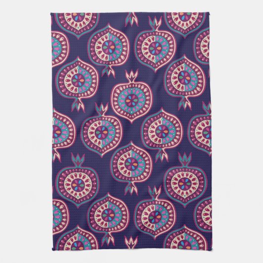 Dekoratives Granatmuster Geschirrtuch (Vertikal)