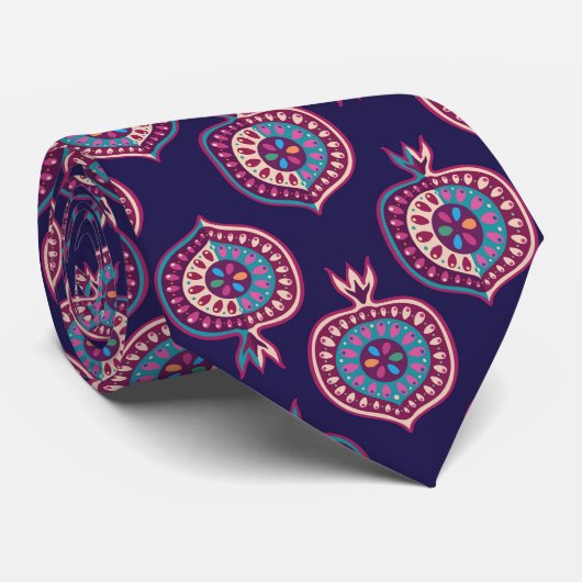 Dekoratives Granatmuster Krawatte (Gerollt)