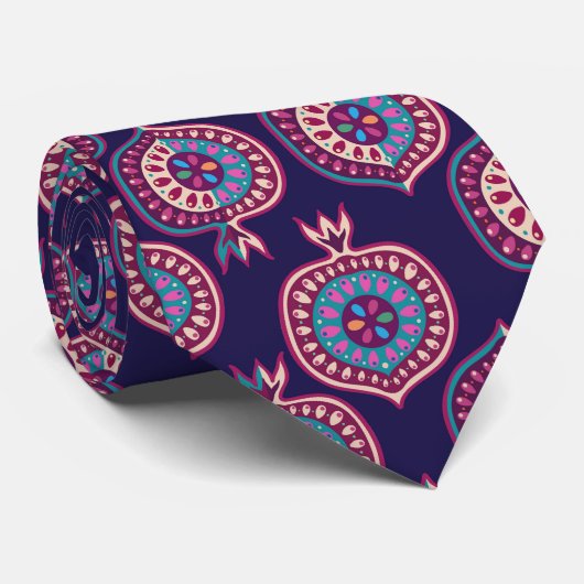 Dekoratives Granatmuster Krawatte (Gerollt)