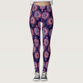 Dekoratives Granatmuster Leggings (Vorderseite)