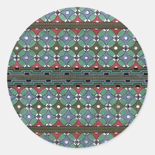 Dekoratives Grenzdesign ( Owen Jones ) Runder Aufkleber (Vorderseite)