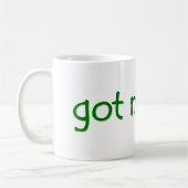 Dekoratives Grün Hast du Geld? Kaffeetasse (Links)