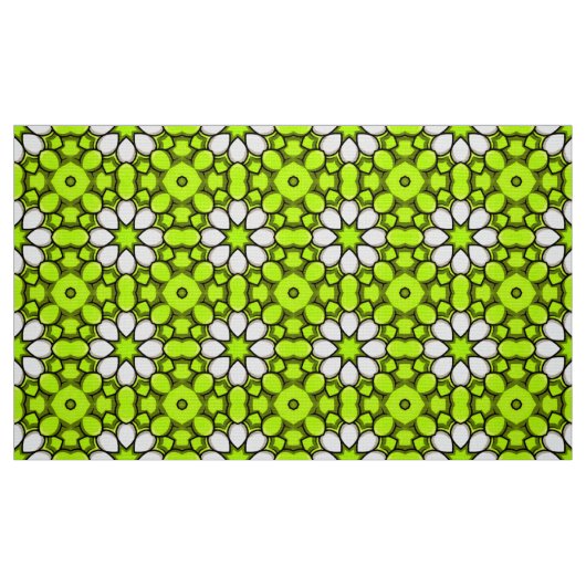 Dekoratives grünes Blumenmuster im lebendigen Stil Stoff (Fat Quarter (45,7 x 55,9 cm))
