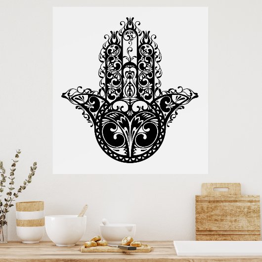 Dekoratives Hamsa Design 2 Poster (Küche)