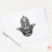 Dekoratives Hamsa Design Quadratischer Aufkleber (Umschlag)