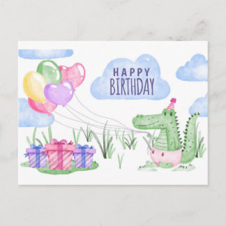 Dekoratives Happy Birthday Theme Postkarte
