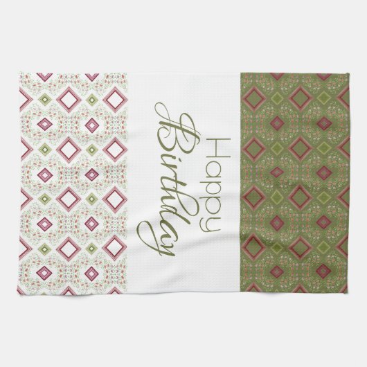 Dekoratives Happy Geburtstag Küchentuch (Horizontal)