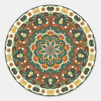 Dekoratives, helles Mandala Runder Aufkleber
