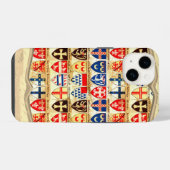 Dekoratives Heraldik-Muster iPhone Hülle (Rückseite (Horizontal))