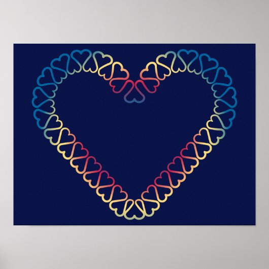 Dekoratives Herzenplakat Poster (Vorne)