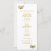 Dekoratives Hochzeitsprogramm für Sommer-Blume (Rückseite)
