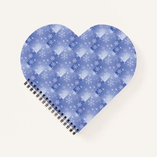 Dekoratives Holiday Snowflake Heart Shape Notebook Notizblock (Vorderseite)