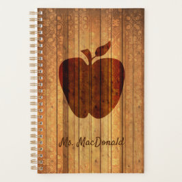 Dekoratives Holz mit Apfellehrern Tagesplaner Planer
