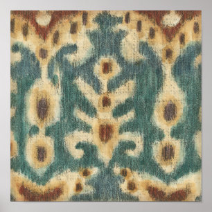 Dekoratives Ikat Fabric Design von Chariklia Zarri Poster