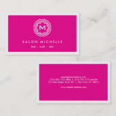 DEKORATIVES INITIALLOGIUM AUF MAGENTA VISITENKARTE (Vorne/Hinten)