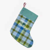 Dekoratives Karomuster Kleiner Weihnachtsstrumpf (Vorderansicht (hängend))