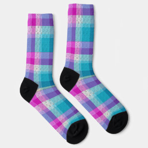 Dekoratives Karomuster Socken