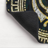 Dekoratives Khanda Symbol mit Edelsteinen u. Gold Mousepad (Ecke)