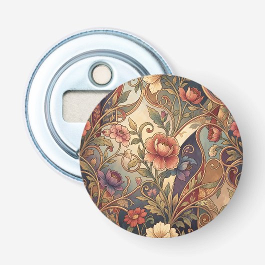 Dekoratives Kimono-Blumenmuster Flaschenöffner (Vorderseite)