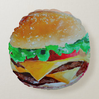 Dekoratives Kissen des Spaßes, Hamburger-Popkunst