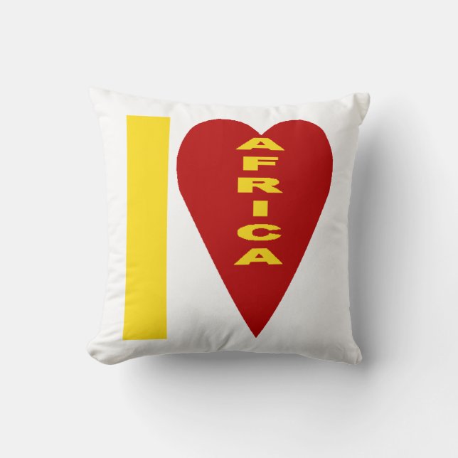 Dekoratives Kissen I LOVE AFRICA (Vorderseite)